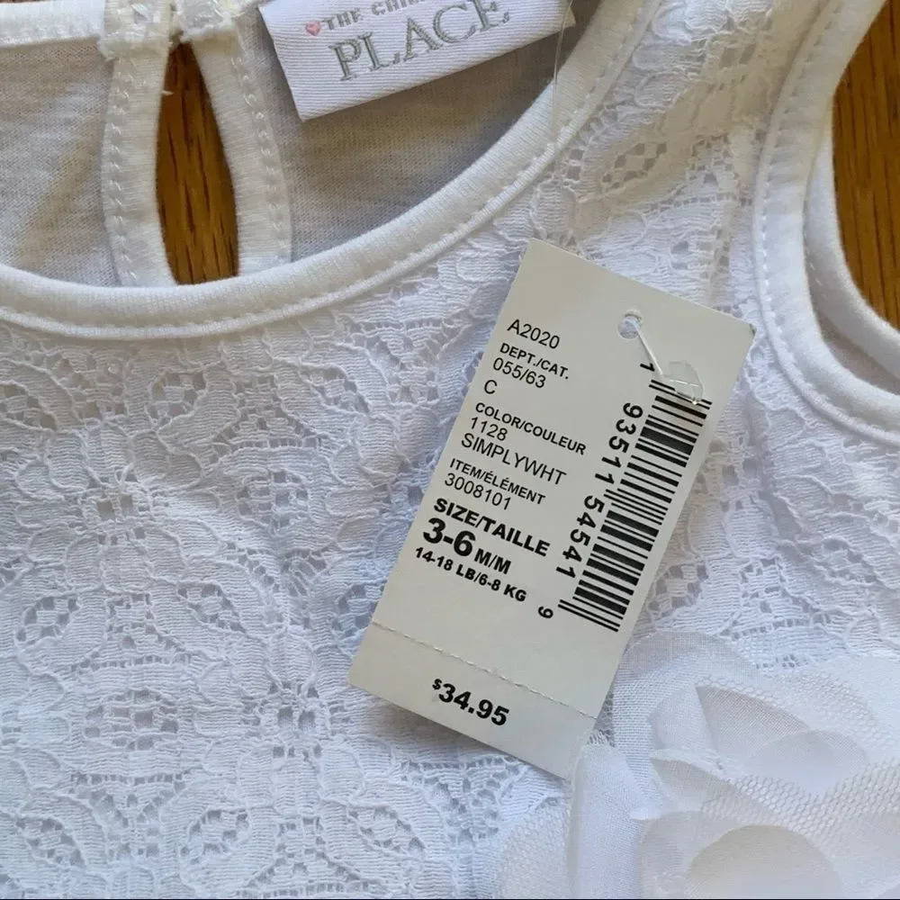 NWT • Childrens Place Lace Striped Dress + Sandals